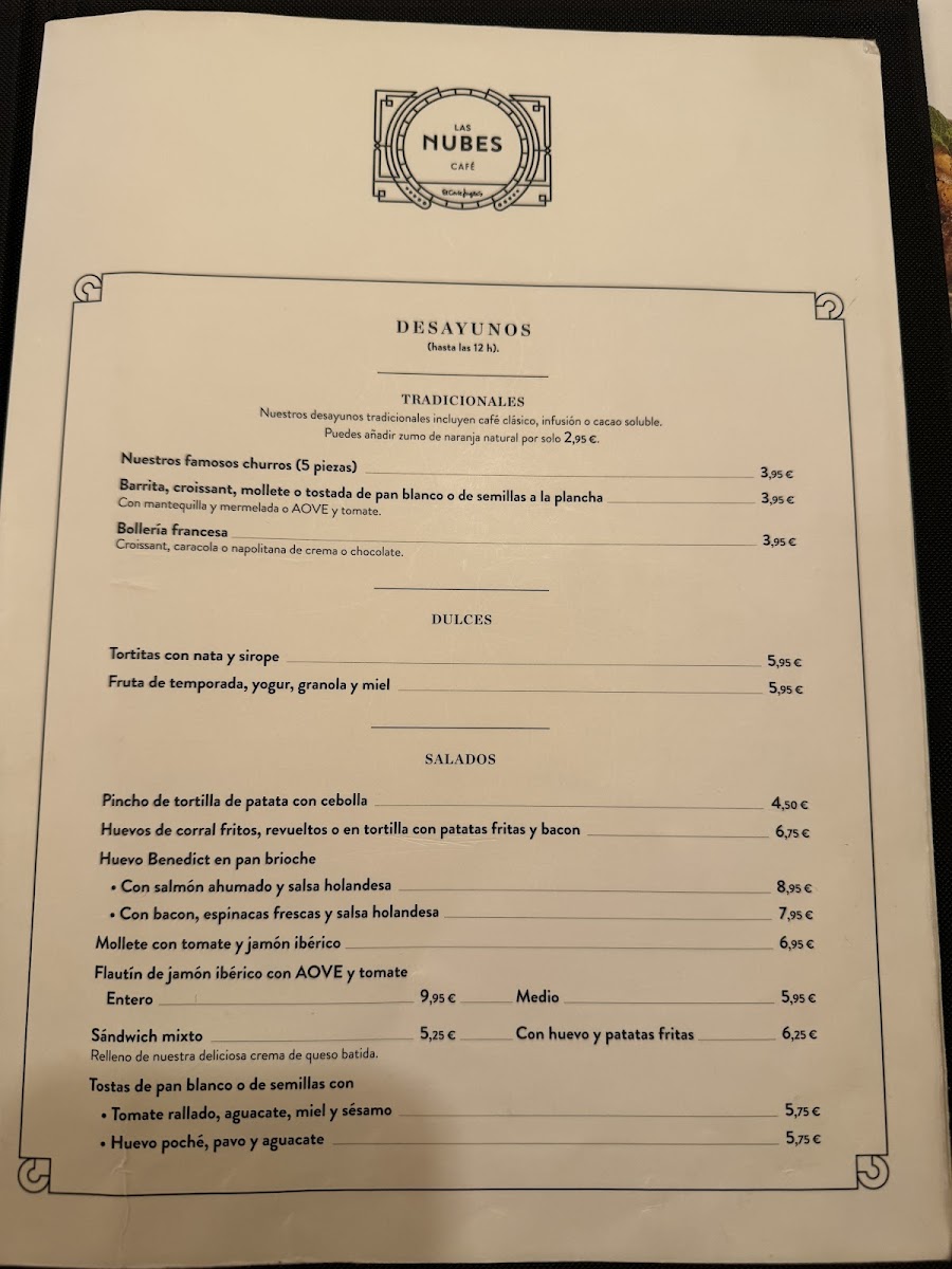 Menu Las Nubes Restaurante Castellana-2